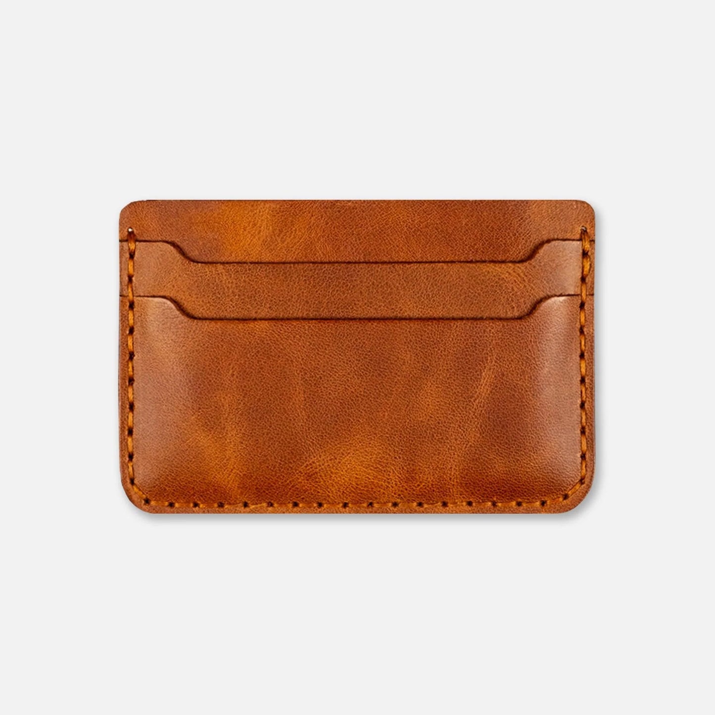 حافظة بطاقات جلدية بسيطة مصنوعة يدويًا بتصميم نحيف