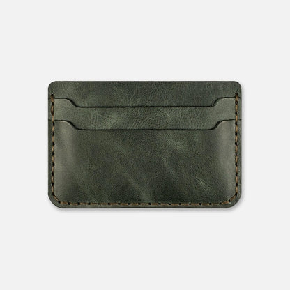 حافظة بطاقات جلدية بسيطة مصنوعة يدويًا بتصميم نحيف