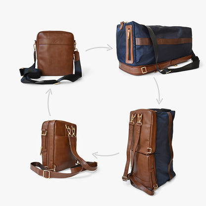 حقيبة متعددة الاستخدامات 4 في 1 قابلة للتحويل حقيبة كتف ودفل وحقيبة ظهر