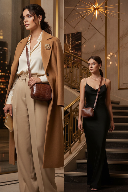 حقيبة بنقشة جلد التمساح