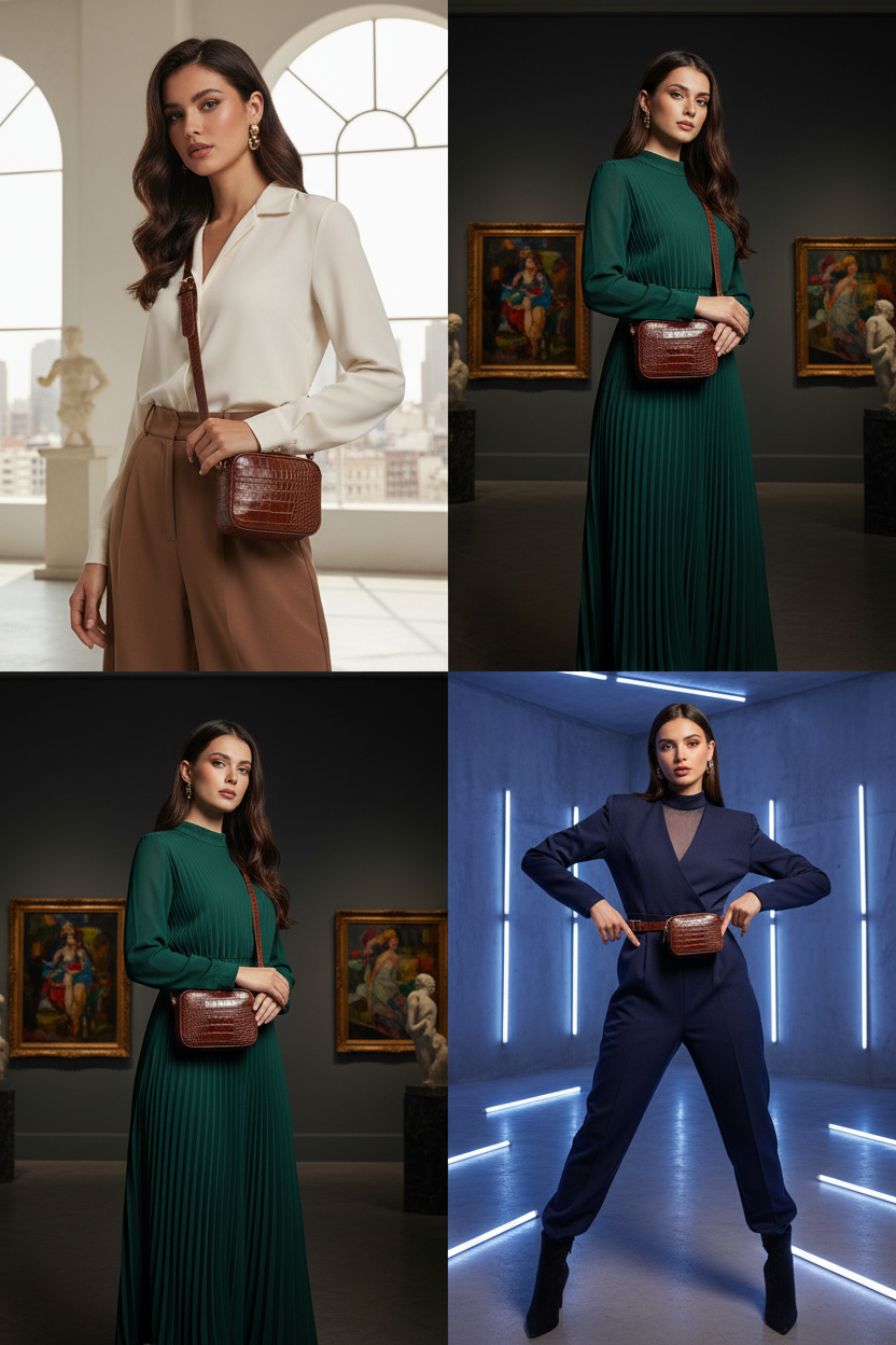 حقيبة بنقشة جلد التمساح