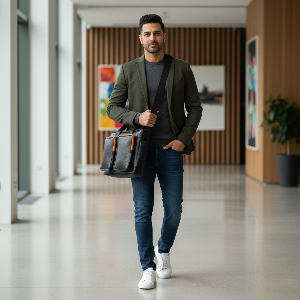 حقيبة لابتوب ماونتن باندا مصنوعة من إطارات معاد تدويرها