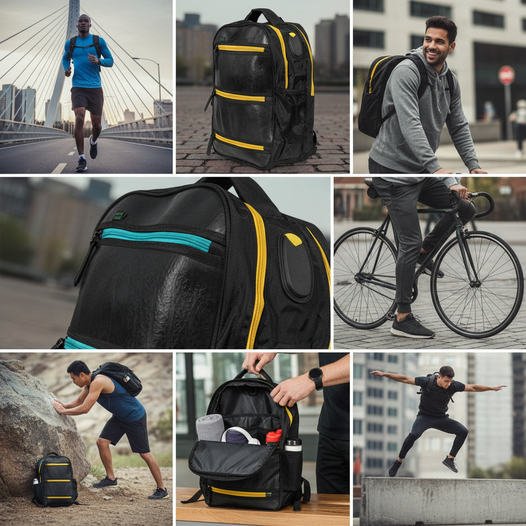 حقيبة ظهر بلاك تايغر مصنوعة من إطارات معاد تدويرها