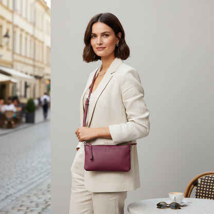 حقيبة كتف نسائية من الجلد الطبيعي  خفيفة الوزن