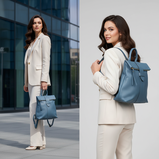 حقيبة ظهر نسائية ناعمة من الجلد الطبيعي