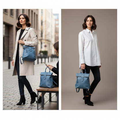 حقيبة ظهر نسائية ناعمة من الجلد الطبيعي