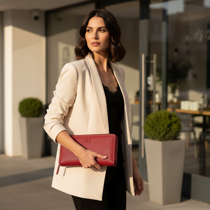 حقيبة نسائية من الجلد الطبيعي بملمس ناعم خفيف